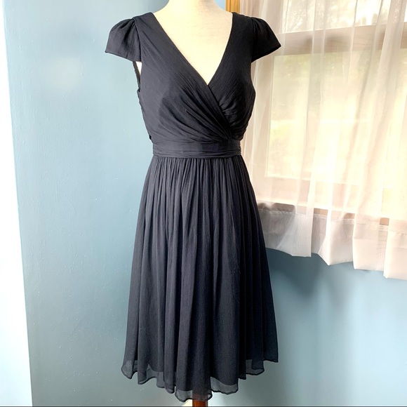 J. Crew Mirabelle Navy Silk Chiffon Dress - Picture 7 of 10